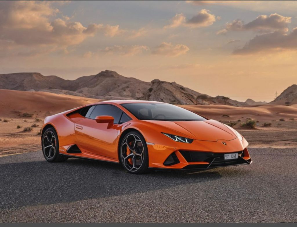 Lamborghini Huracan Evo Orange 2020 for rent Dubai