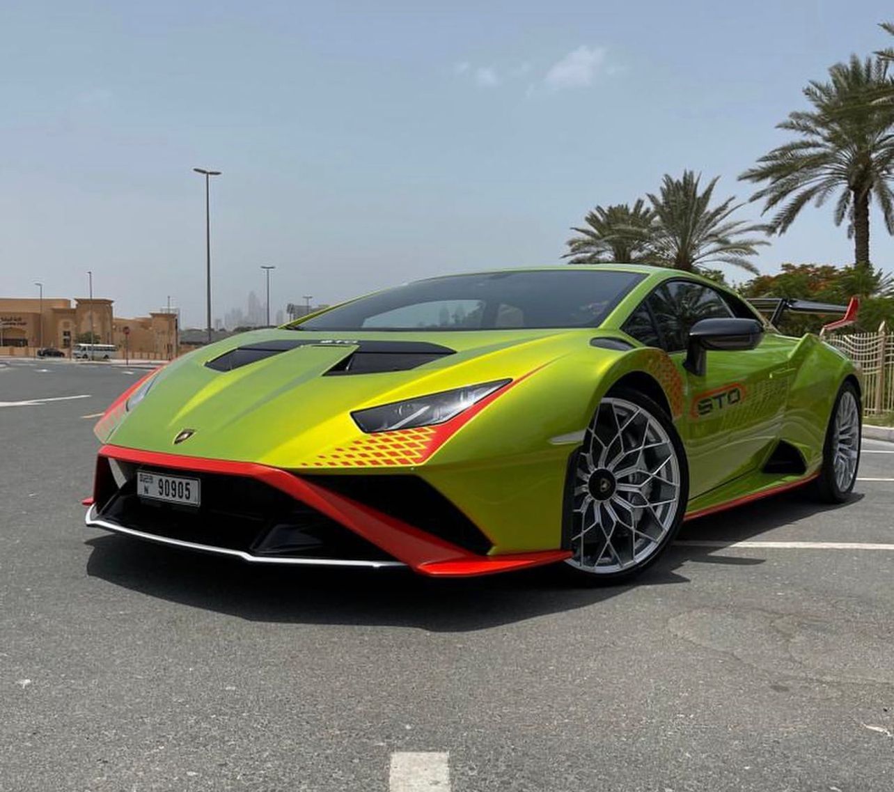 Lamborghini Huracan STO Green 2022 for rent Dubai