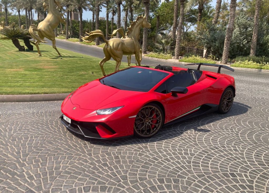 Lamborghini Huracan Performance Red 2019 for rent Dubai