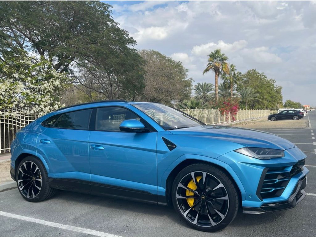 Lamborghini Urus Sky Blue 2021 for rent Dubai